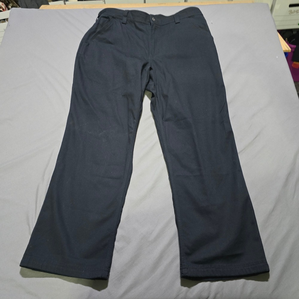 Duluth Trading Co Fire Hose Work Pants Mens 38x30 Black Relaxed Fit DuluthFlex